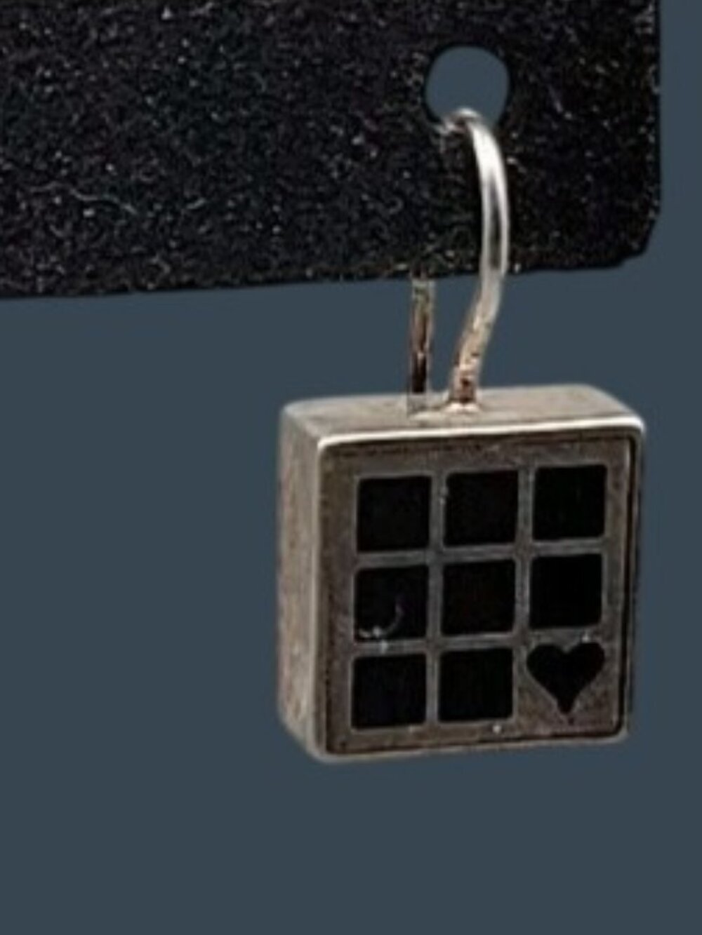 Vintage Victoria Varga Modernist 925 Sterling Silver Drop Earrings Enamel Blocks - Picture 2 of 13